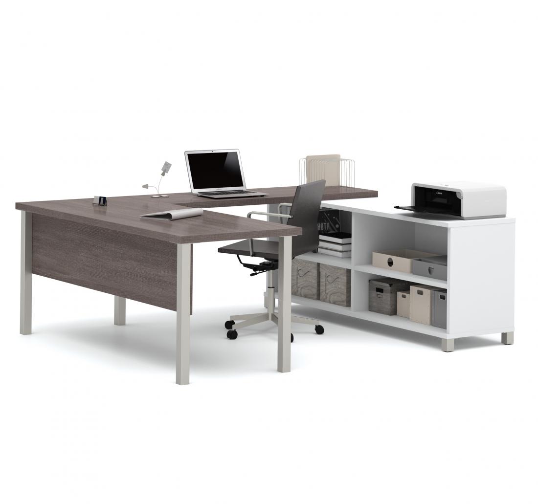 Bestar Pro-Linea L-Shaped Office Desk White 72W 