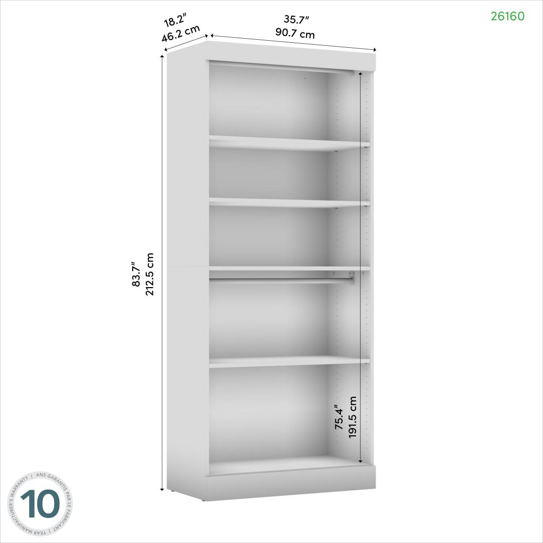 36W Closet Storage Cabinet in Bark Grey by Bestar