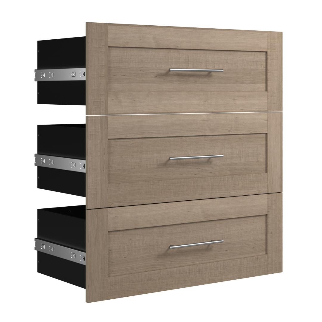 Contemporary Drawers (3) Set, 36W x 15D
