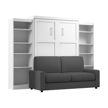 Queen Murphy Bed with Sofa and Shelving Units (115W)