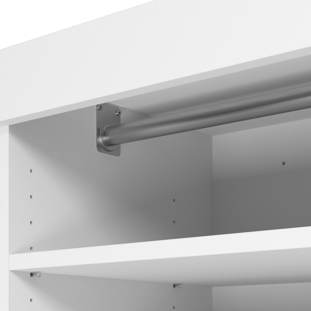 Bestar Versatile 86 Engineered Wood Closet Organizer with Drawers in White - 40954-000134