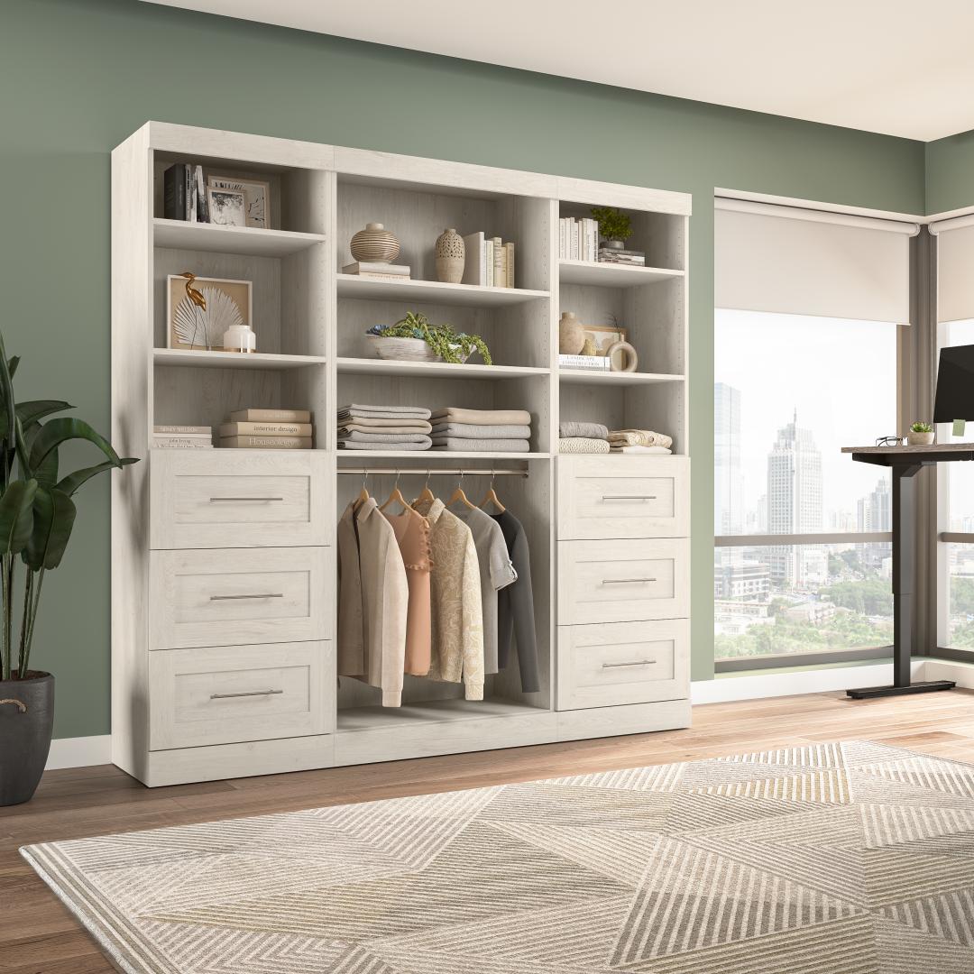 36W Closet Storage Cabinet in Linen White Oak by Bestar