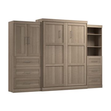 Queen Murphy Bed with Open and Concealed Storage (126W)