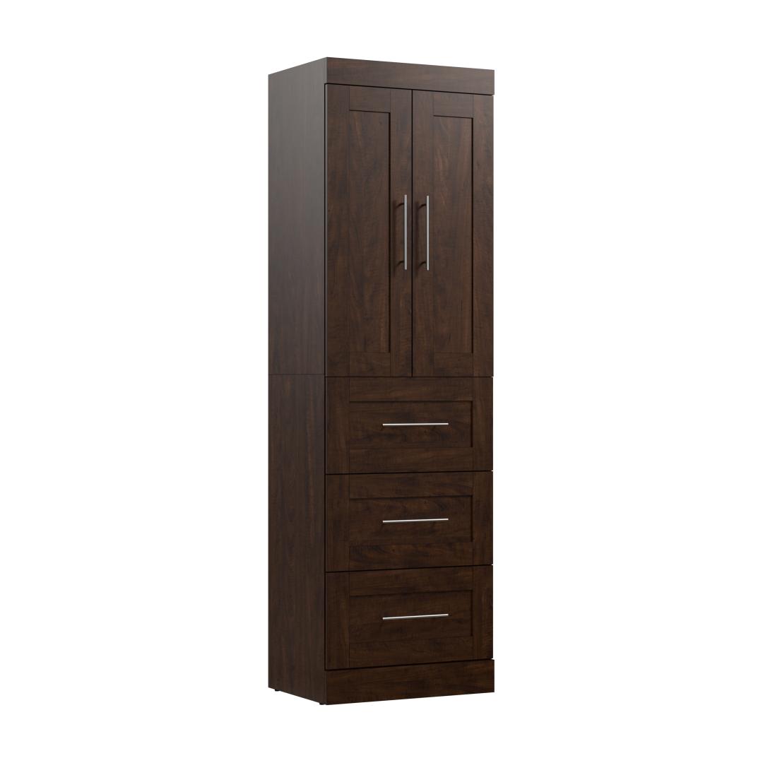 25W Wardrobe with Drawers in Rustic Brown by Bestar