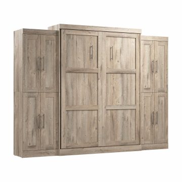 Queen Murphy Bed with Storage Cabinets (115W)