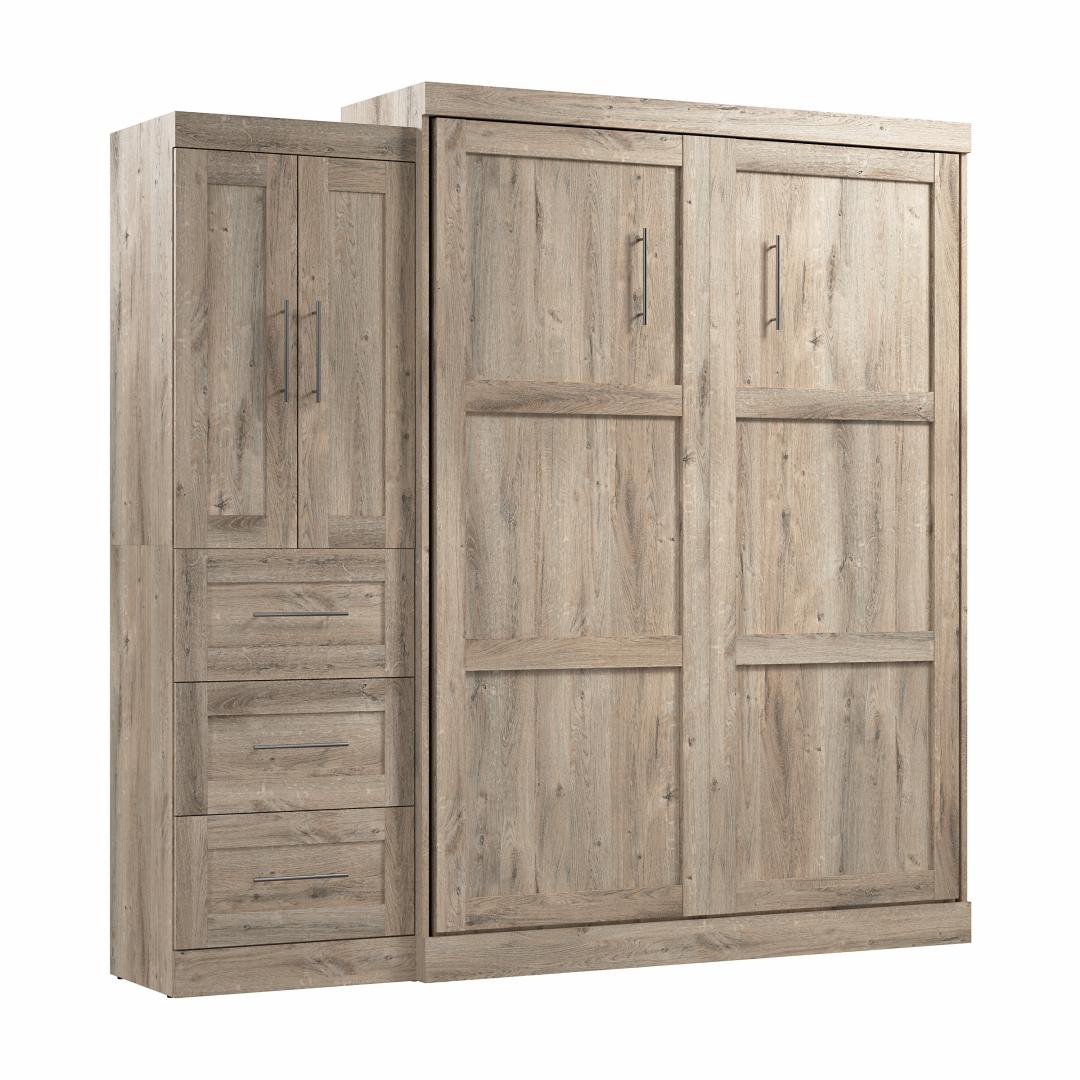 Queen Murphy Bed with Closet Storage Cabinet (89W)