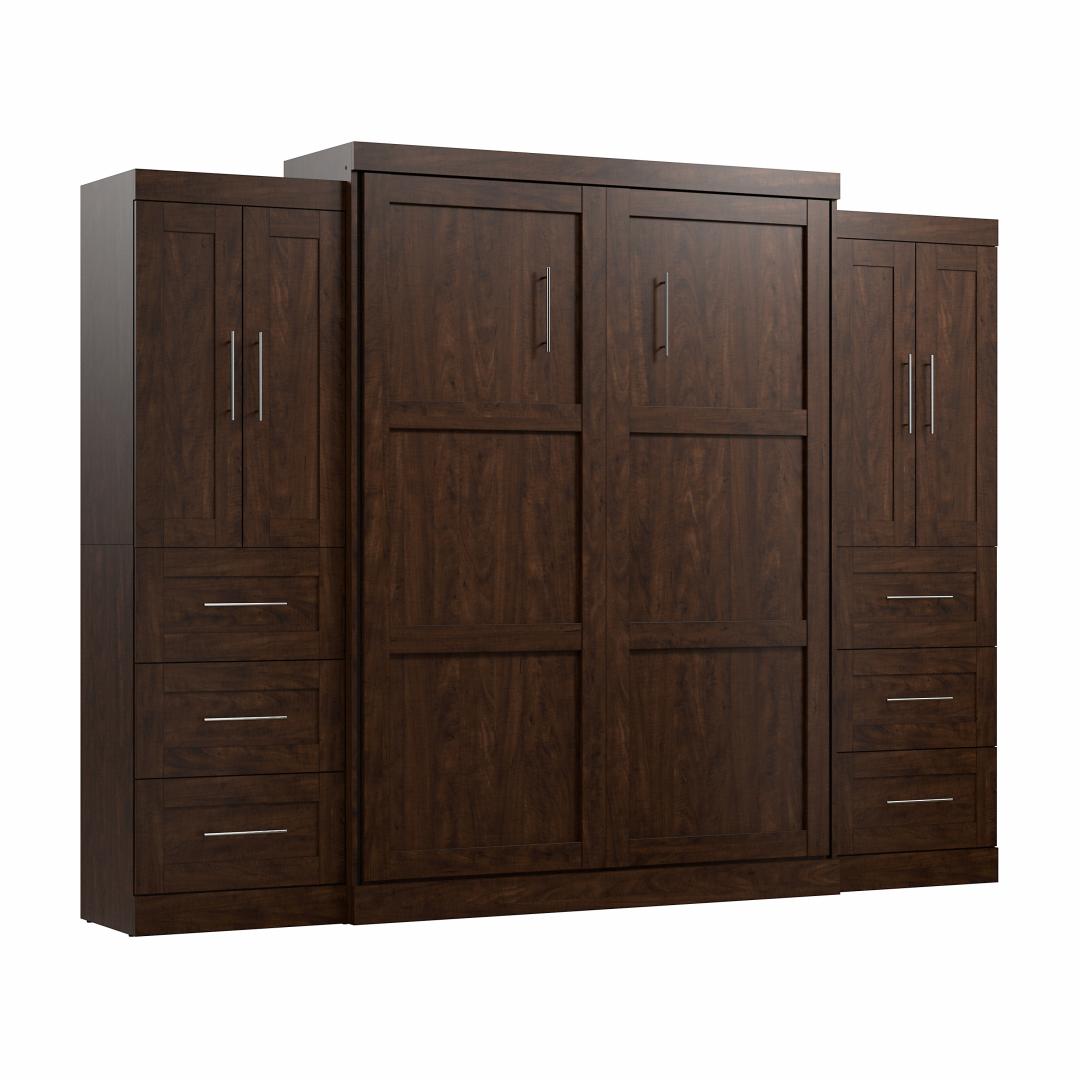 Queen Murphy Bed with Closet Storage Cabinets (115W)