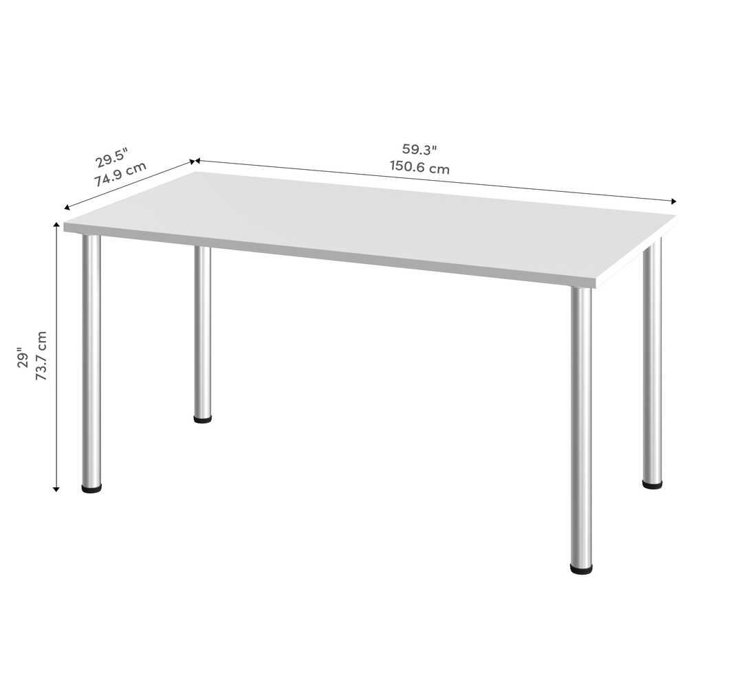 Details about   Bestar Table With Round Metal Legs 