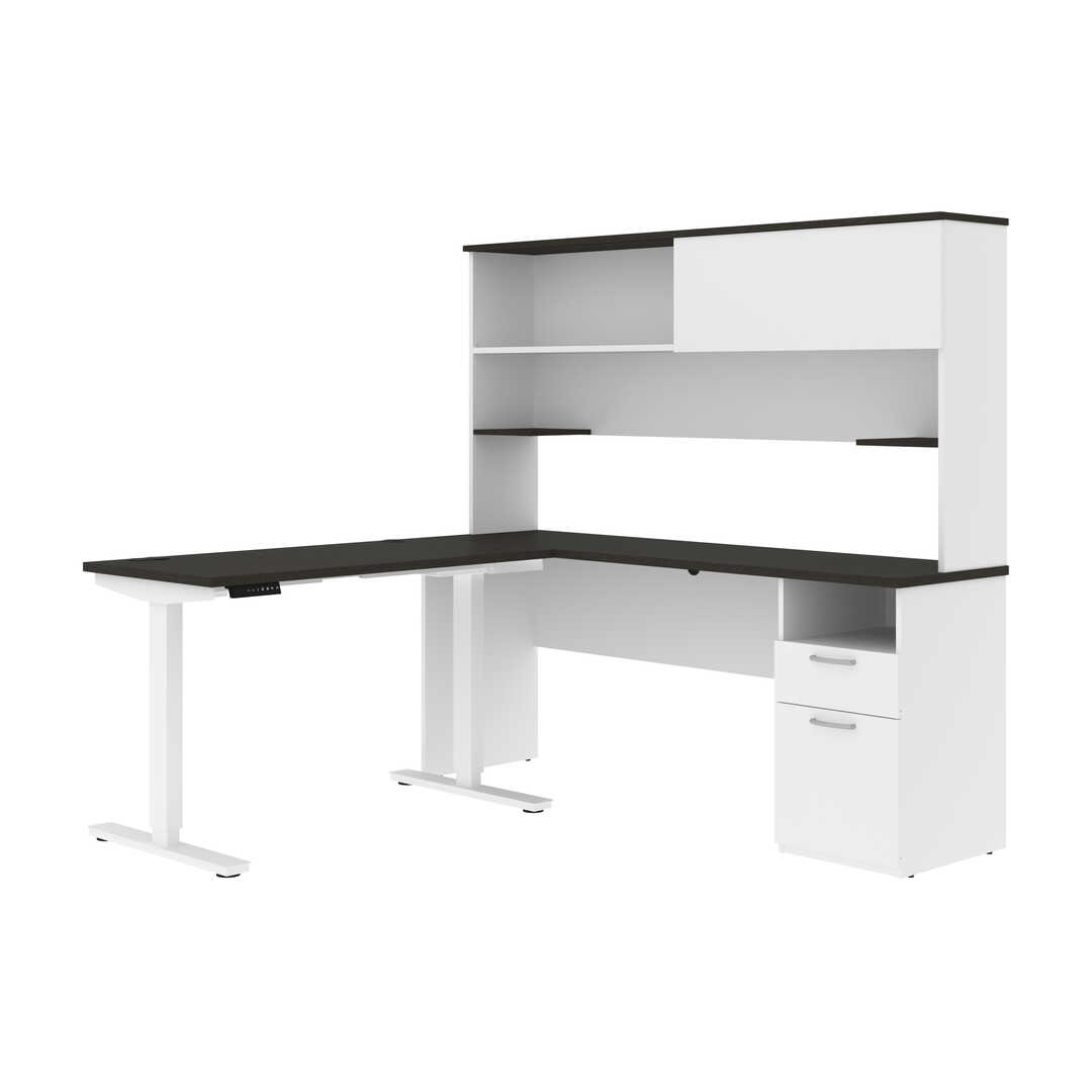 24” x 48” Standing Desk and 1 Credenza with Hutch