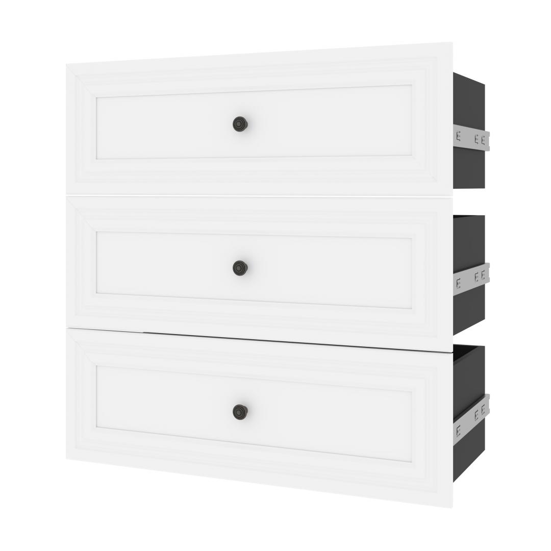 36W Closet Organizer with Drawers in Linen White Oak by Bestar