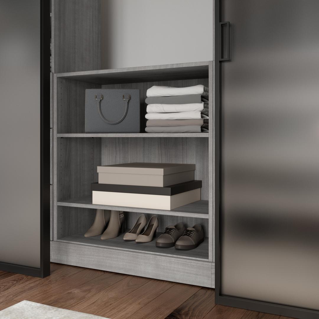 36W Closet Storage Cabinet in Bark Grey by Bestar