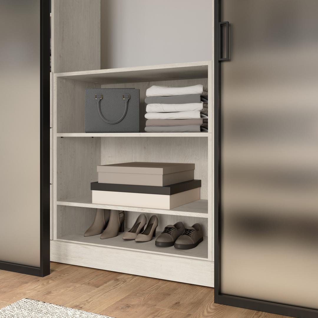 36W Closet Organizer with Drawers in Linen White Oak by Bestar