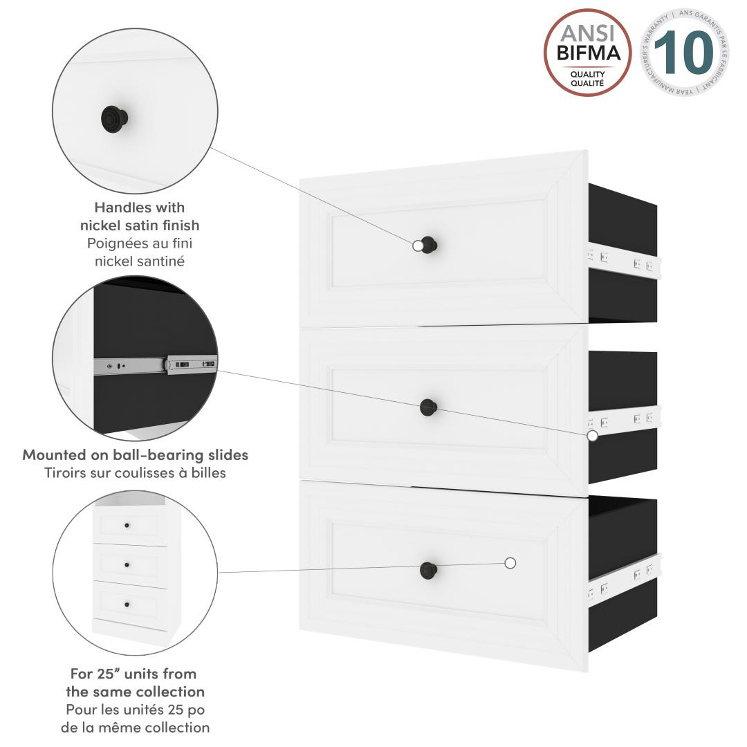 Linea Black 3-Drawer Chest