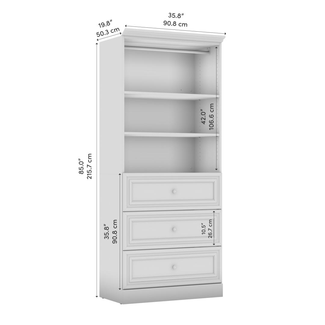 3-Drawer Storage Cabinet Wall Mount Home Office Garage Workshop Organizer  White