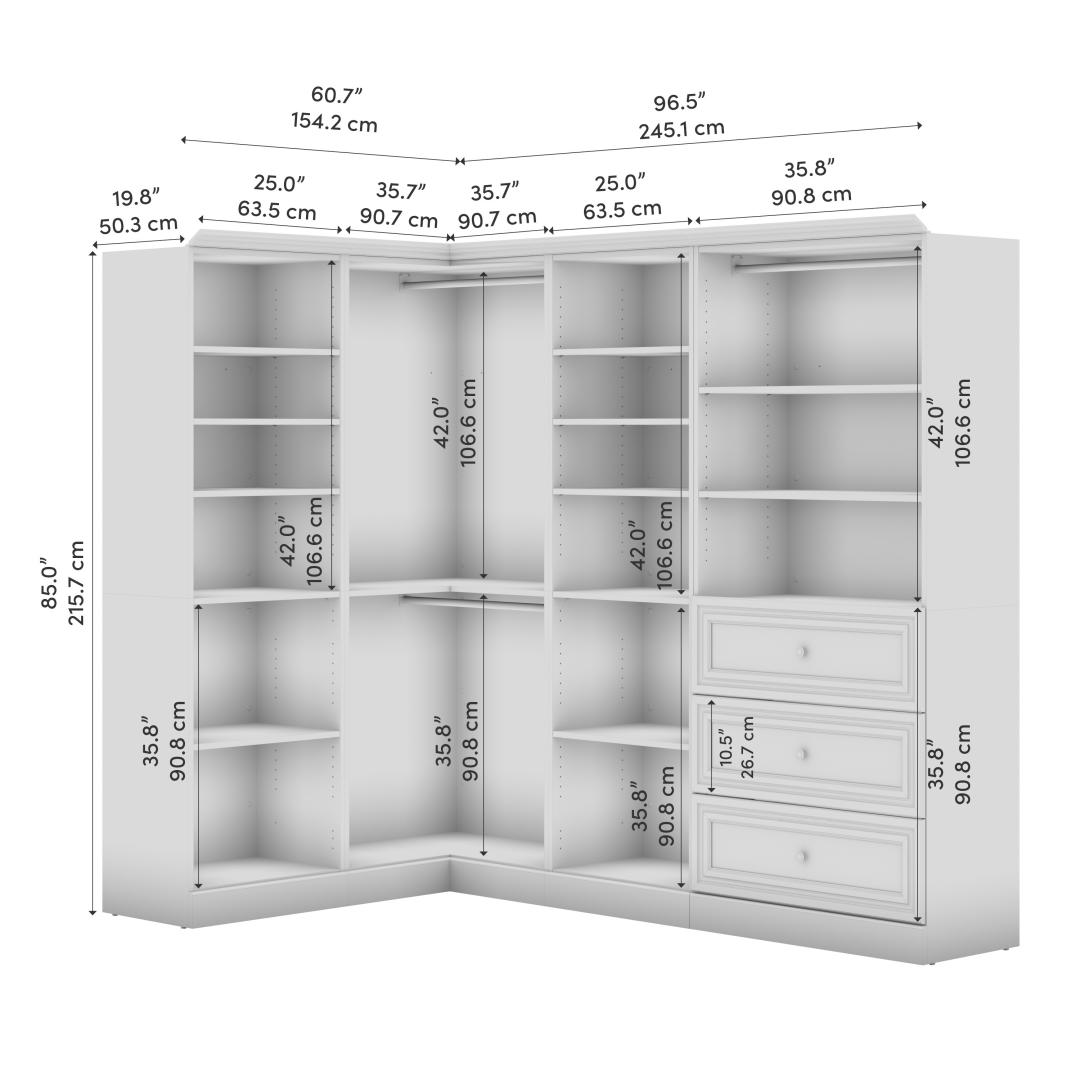 Bestar Versatile 36 Closet Storage Shell in White