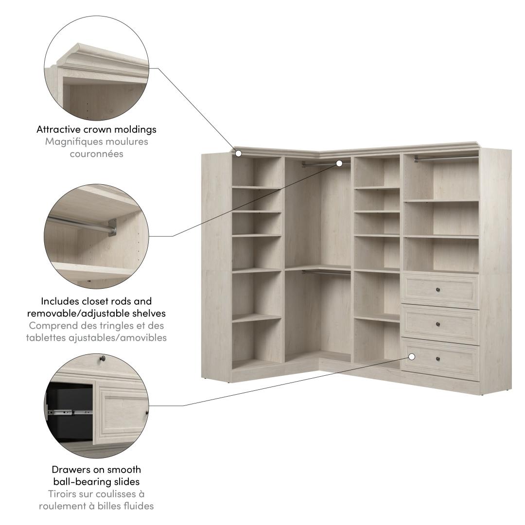 Bestar Versatile 36 Closet Storage Shell in White