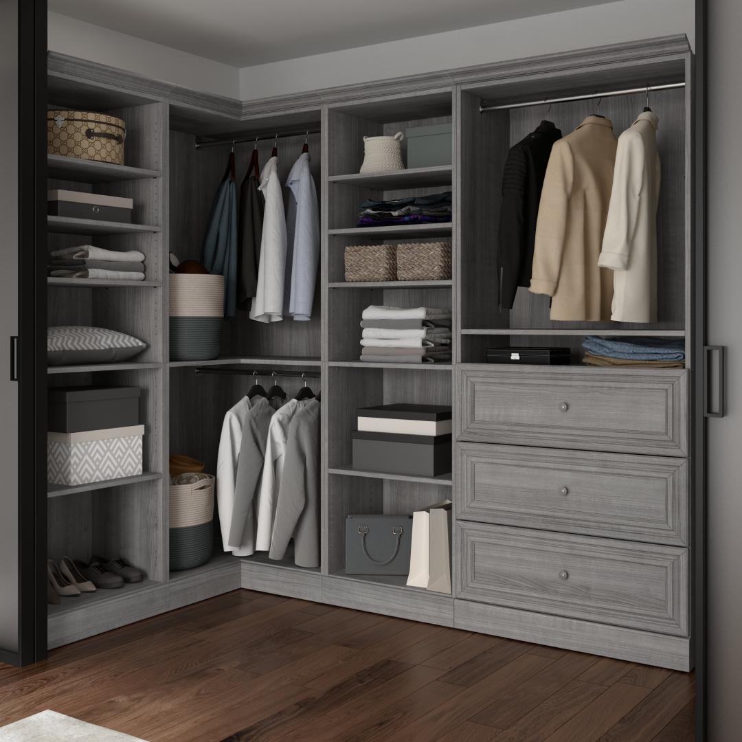 Versatile 97W Walk-In Closet Organizer