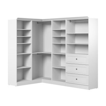 Modular Closets Built-in Closet Tower With Slanted Shoe Shelves - 31.5,  White