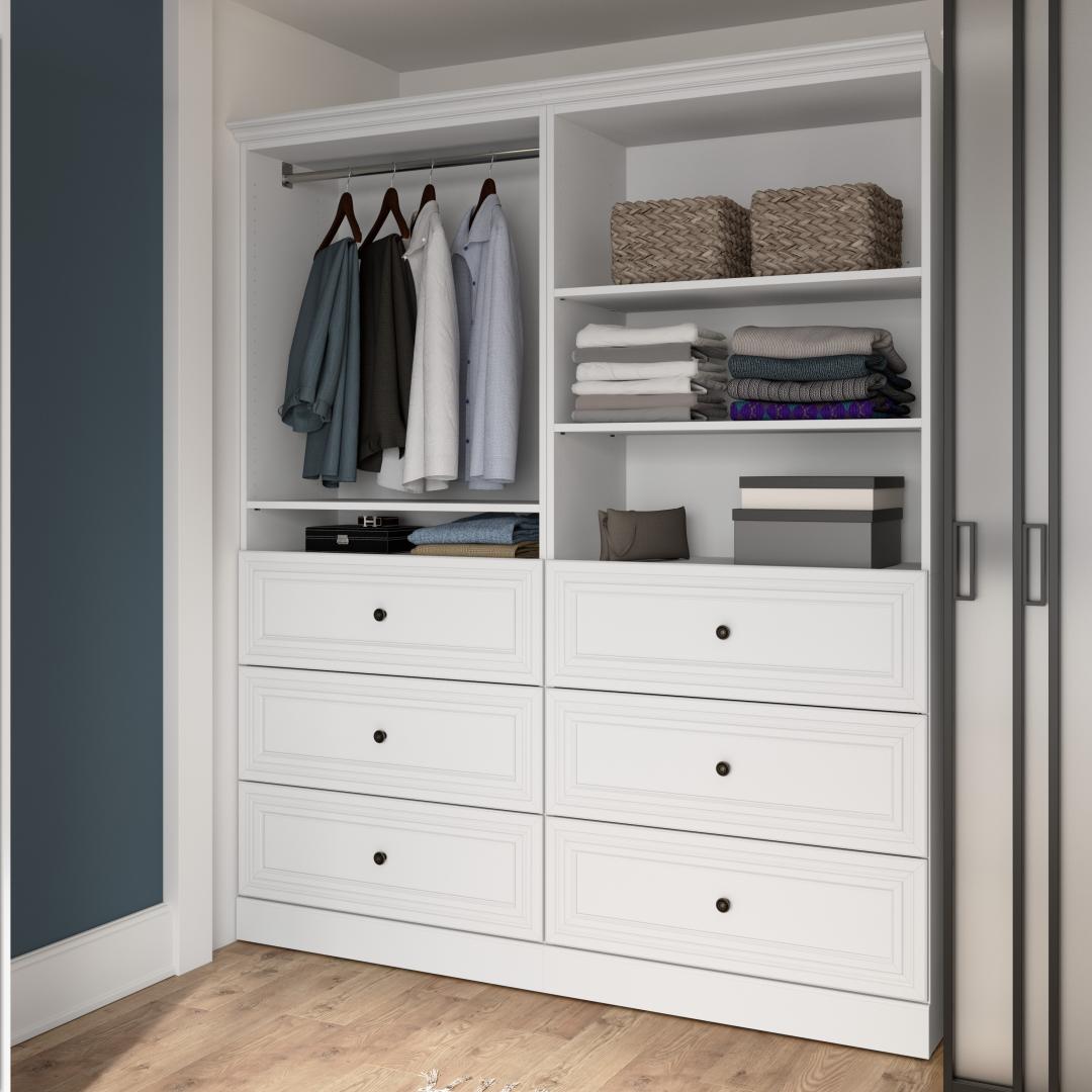 Versatile 72W Closet Organizer with Drawers