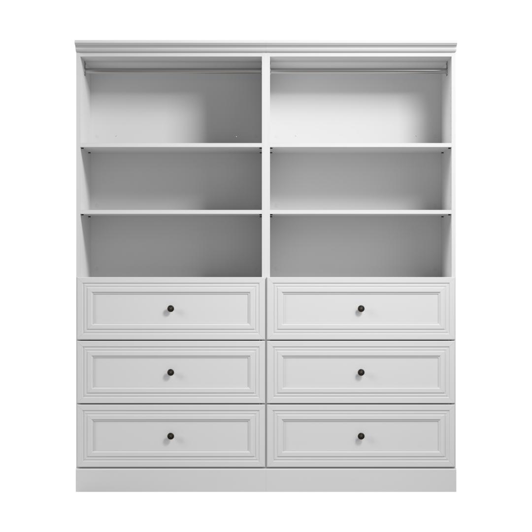 72W Closet Organizer with Drawers in Linen White Oak by Bestar