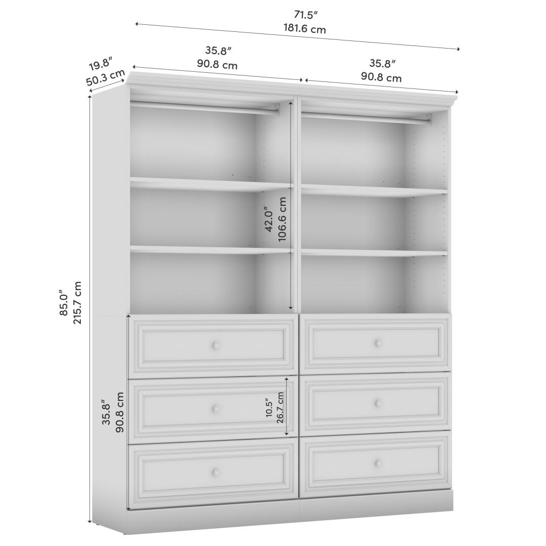 Bestar Versatile 72' Storage Kit in White