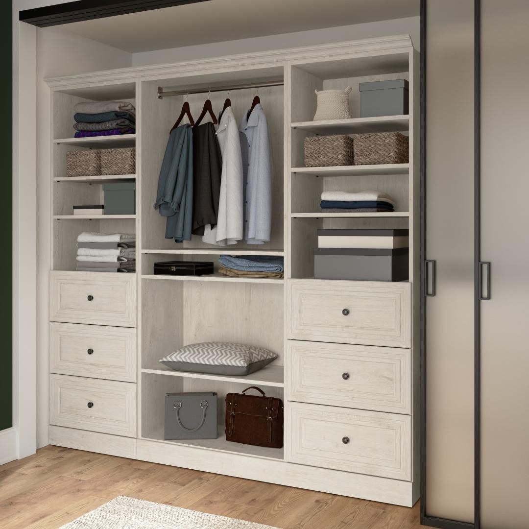 Versatile 86W Closet Organizer with Drawers BESTAR