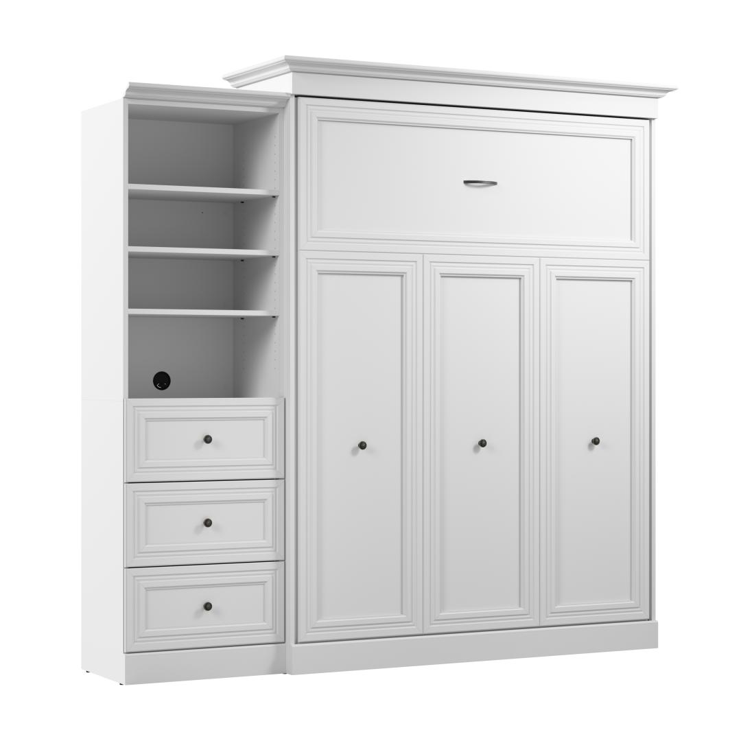 Queen Murphy Bed and Closet Organizer with Drawers (92W)