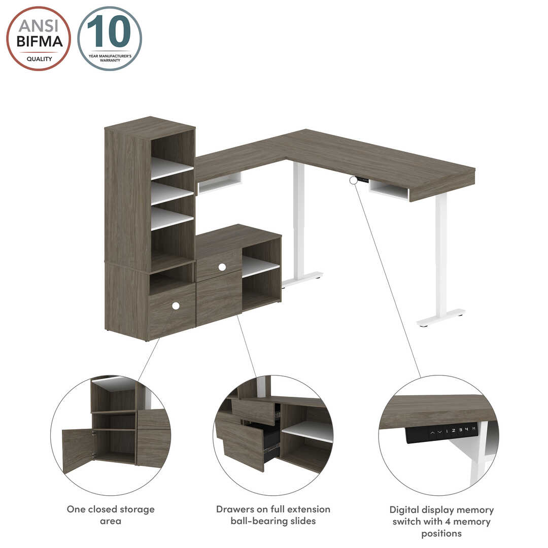 Balsam 47.2'' Wide Reversible Desk with 2 Shelves