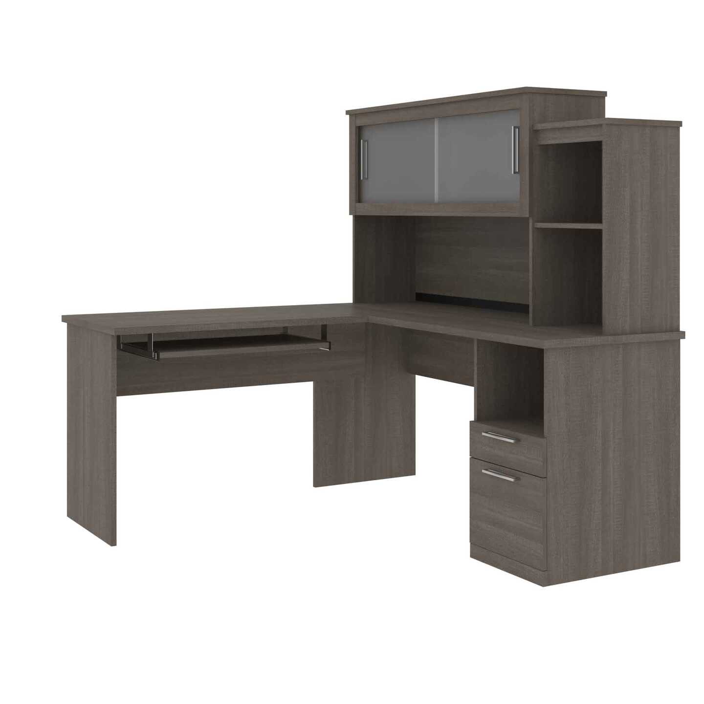 Dayton 65W LShaped Desk with Hutch Bestar